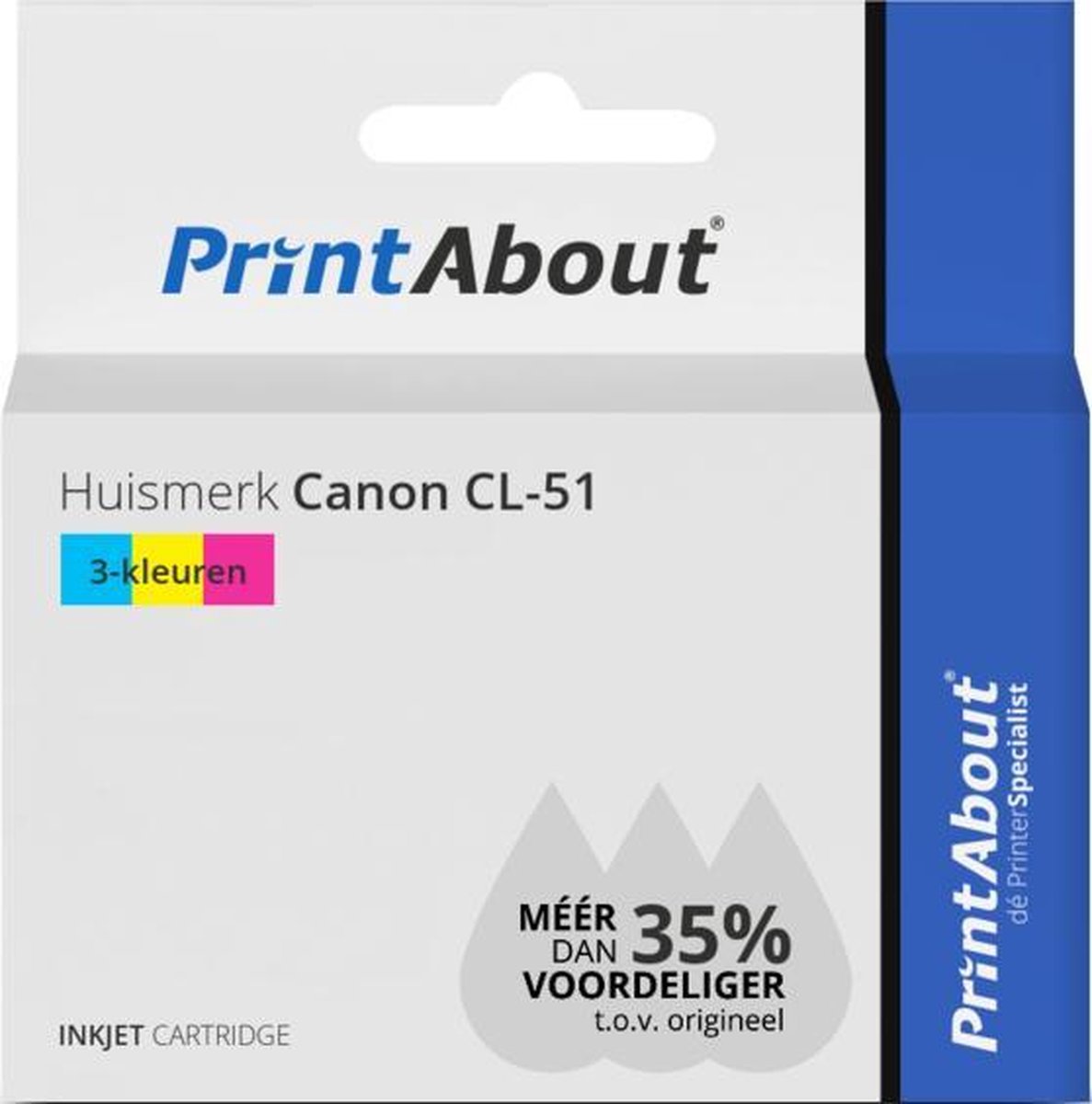 PrintAbout Huismerk Canon CL-51 Inktcartridge 3-kleuren Hoge capaciteit
