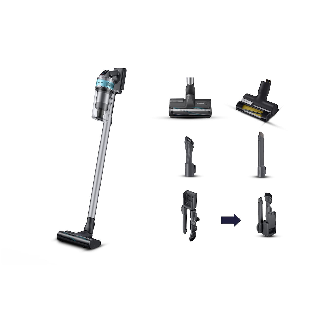 Samsung Jet 75E Turbo VS20B75AGR1/WA Steelstofzuiger zonder zak - Groen