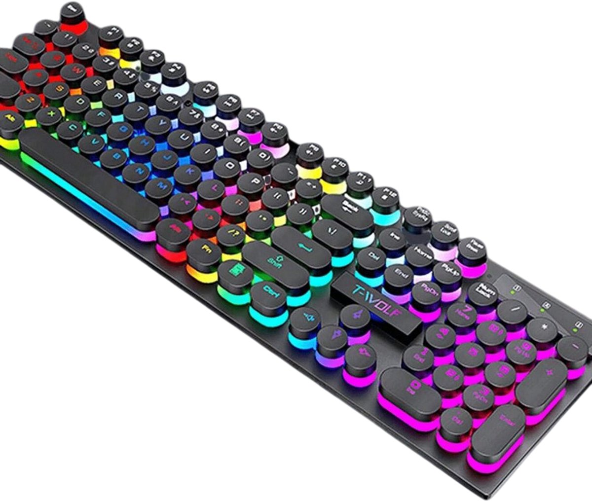 S&E Verlichte Mechanische Gaming Toetsenbord - Voor Desktop en Laptop - Bedraad - QWERTY - 104 keys