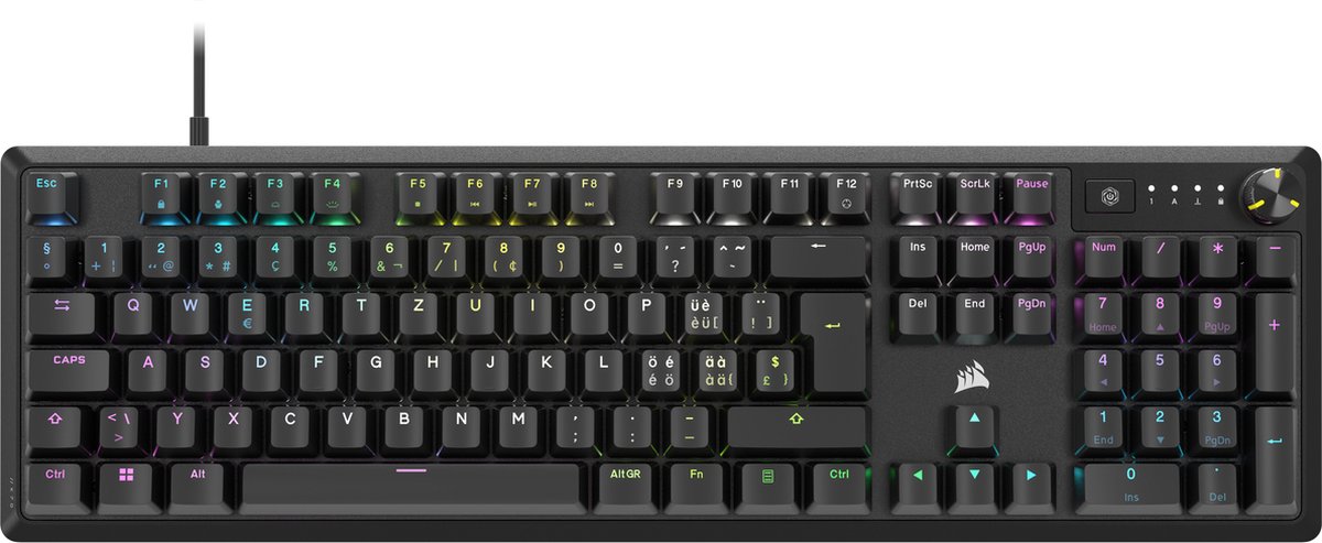 Corsair K70 Core - Mechanisch Gaming toetsenbord - RGB-Verlichting - Zwart - QWERTZ