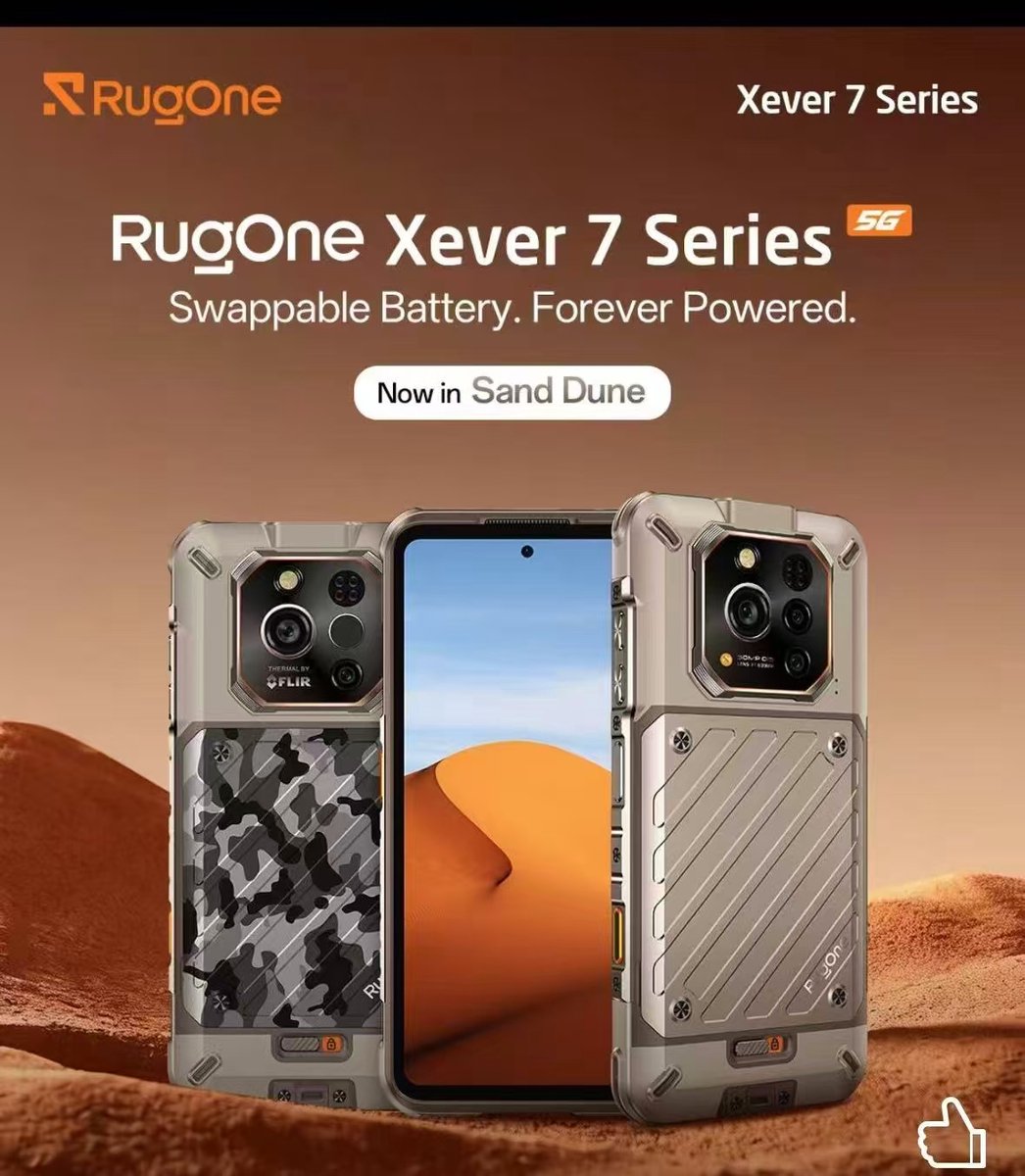 RugOne Xever 7 16,9 cm (6.67") Dual SIM Android 15 5G USB Type-C 12 GB 512 GB 5550 mAh, Sand Dune