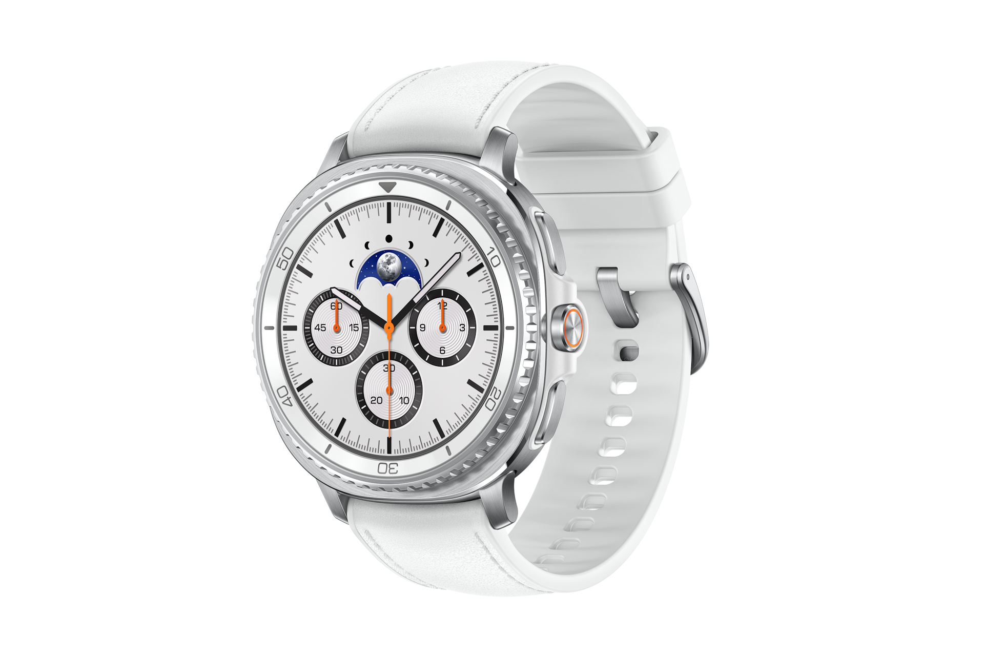 Samsung Galaxy Watch 8 Classic 46mm 4G 2GB Zilver + hybrid band white