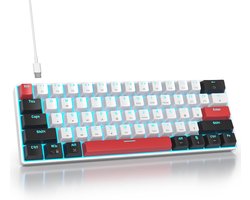 Compact 60% Mechanisch Gaming Toetsenbord met Blauwe LED Verlichting en QWERTY US Indeling