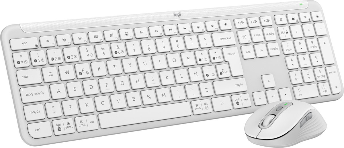 Keyboard and Mouse Logitech 920-012596 White Spanish QWERTY