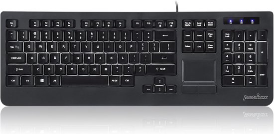 Perixx Fullsize Toetsenbord met Achtergrondverlichting en Touchpad - Nederlands
