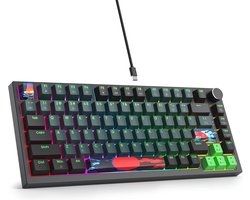 Mechanisch Gaming Toetsenbord RGB Verlichting TKL Hotswappable 82 Toetsen