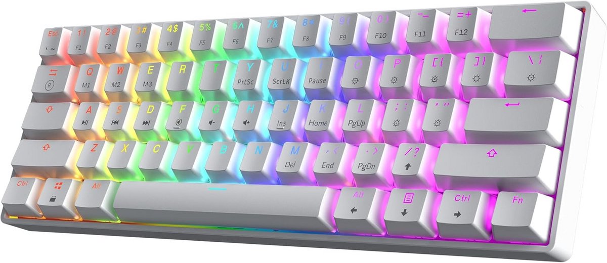 Compact Mechanisch Gaming Toetsenbord 60% - RGB Verlichting - US Layout voor PC en Mac