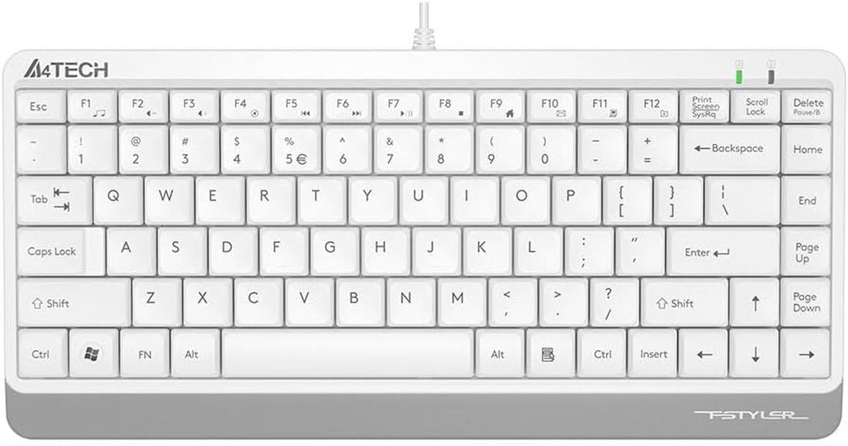 A4 mini toetsenbord wit USB met functie- en multimedia-toetsen