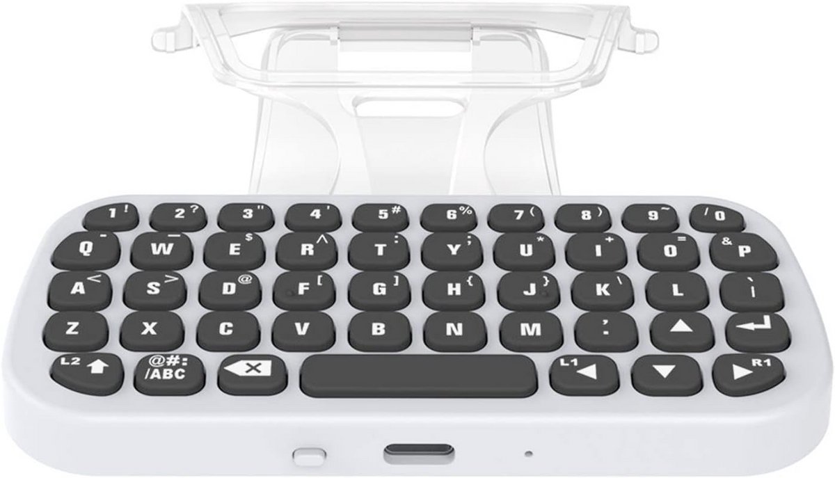 Draadloze Mini Toetsenbord Controller voor PS5 - Bluetooth Keyboard met Cliphouder