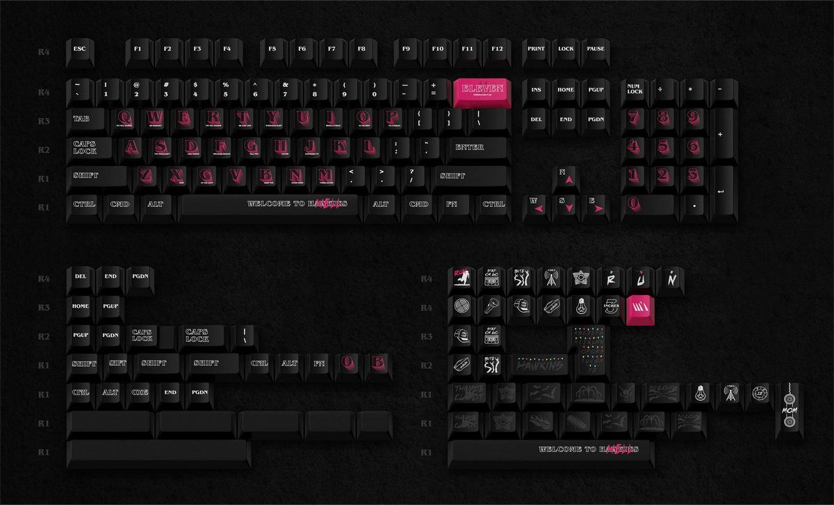Keycaps Set - Wukds Stranger Things Hawkins PBT - 172 Keys
