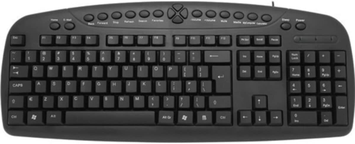 Ergonomisch zwart toetsenbord met USB-kabel