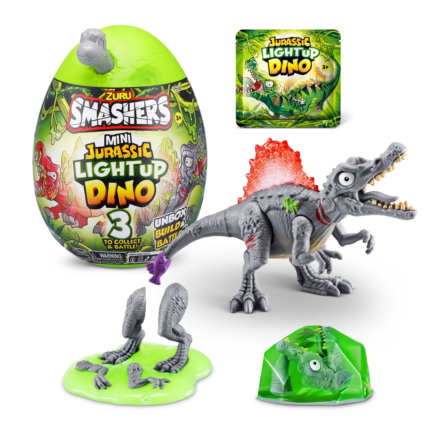ZURU Smashers mini jurassic light-up dino