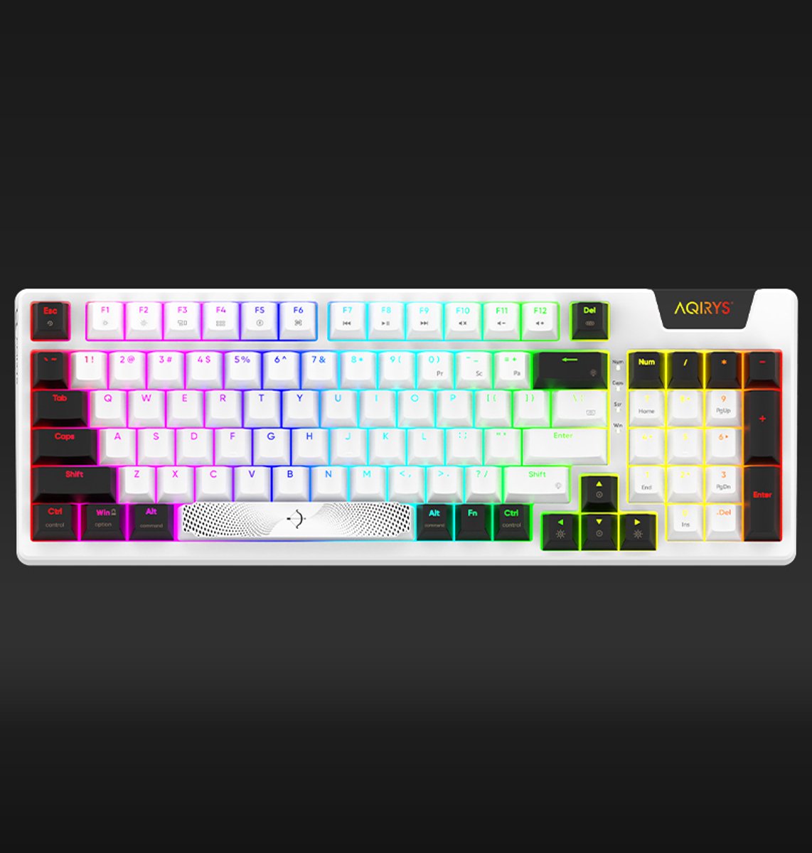 AQIRYS Adara Mini Wit - Gaming Toetsenbord - Led RGB - Bedraad - USB - Meganisch Toetsenbord