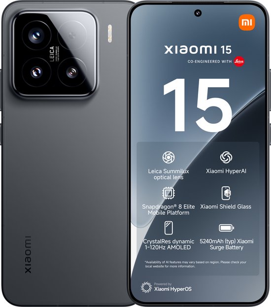 Xiaomi 15 - 12GB/256GB - 5G - Black - Zwart