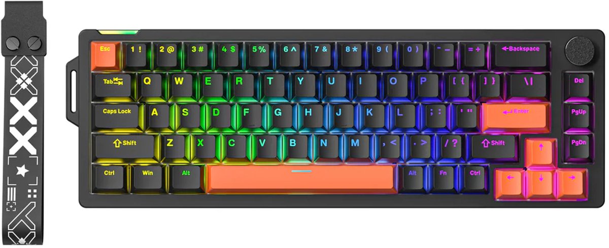 Furycube V68 - Compact Gaming Toetsenbord - 67 Toetsen - Hot-Swap Switches - RGB Verlichting - Zwart