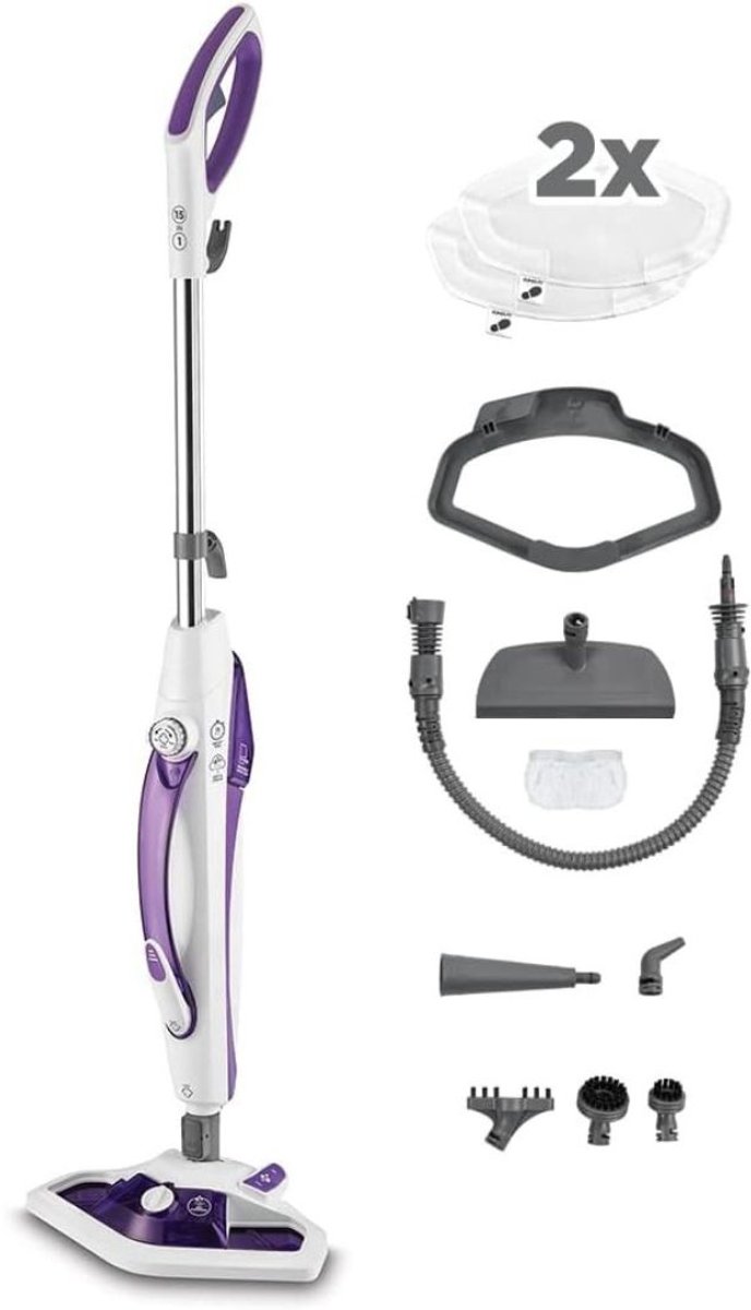 MIRA® Stoomreiniger vloer - Stoomreiniger - Stoomreinigers - Paars - 32cm x 20cm x 112cm