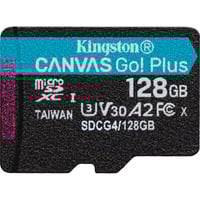 Kingston 128GB microSDXC Canvas Go Plus Gen4 200R A2 U3 Paquete individual sin ADP, Tarjeta de memoria