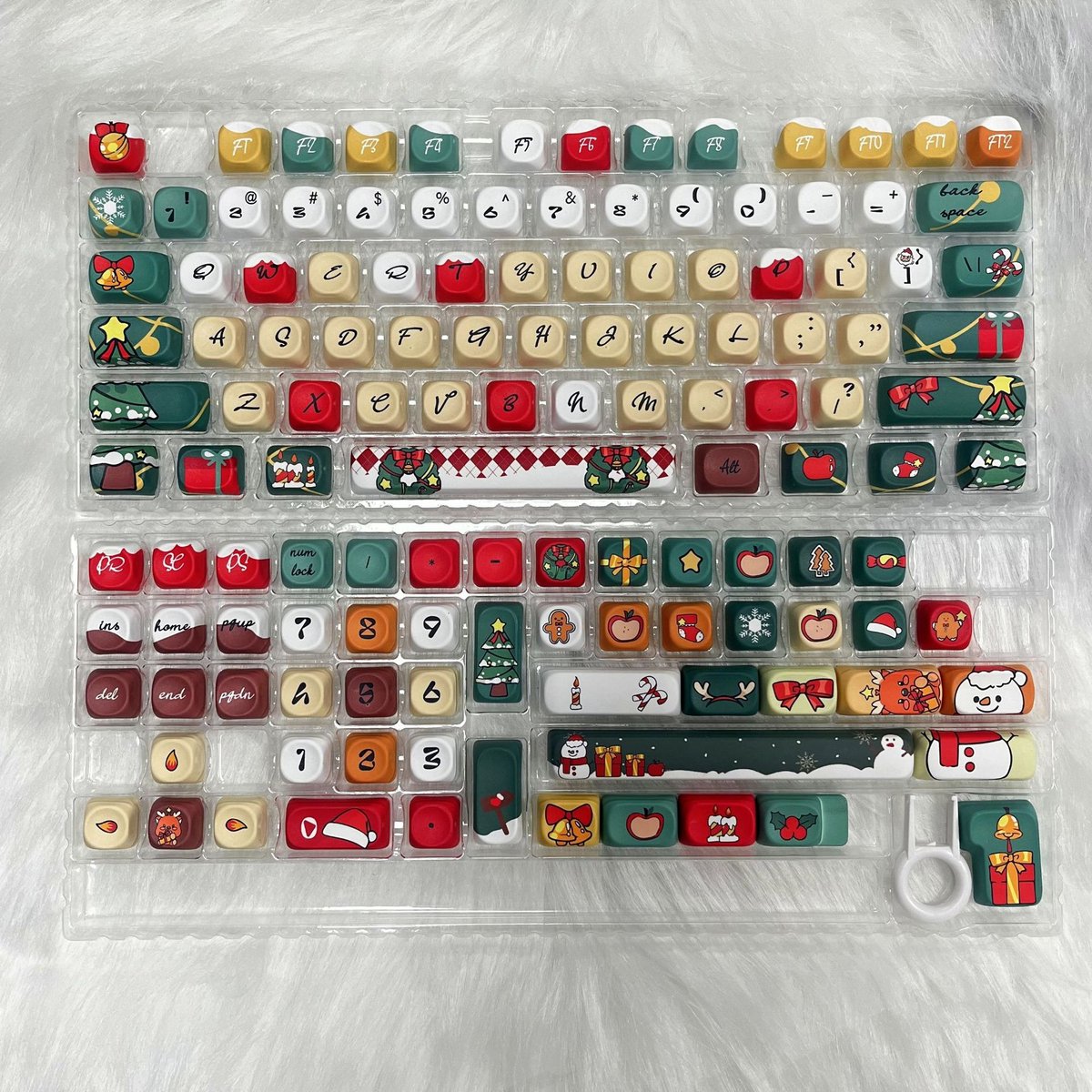 Toetsenborden met kerstthema, mechanische toetsenborden