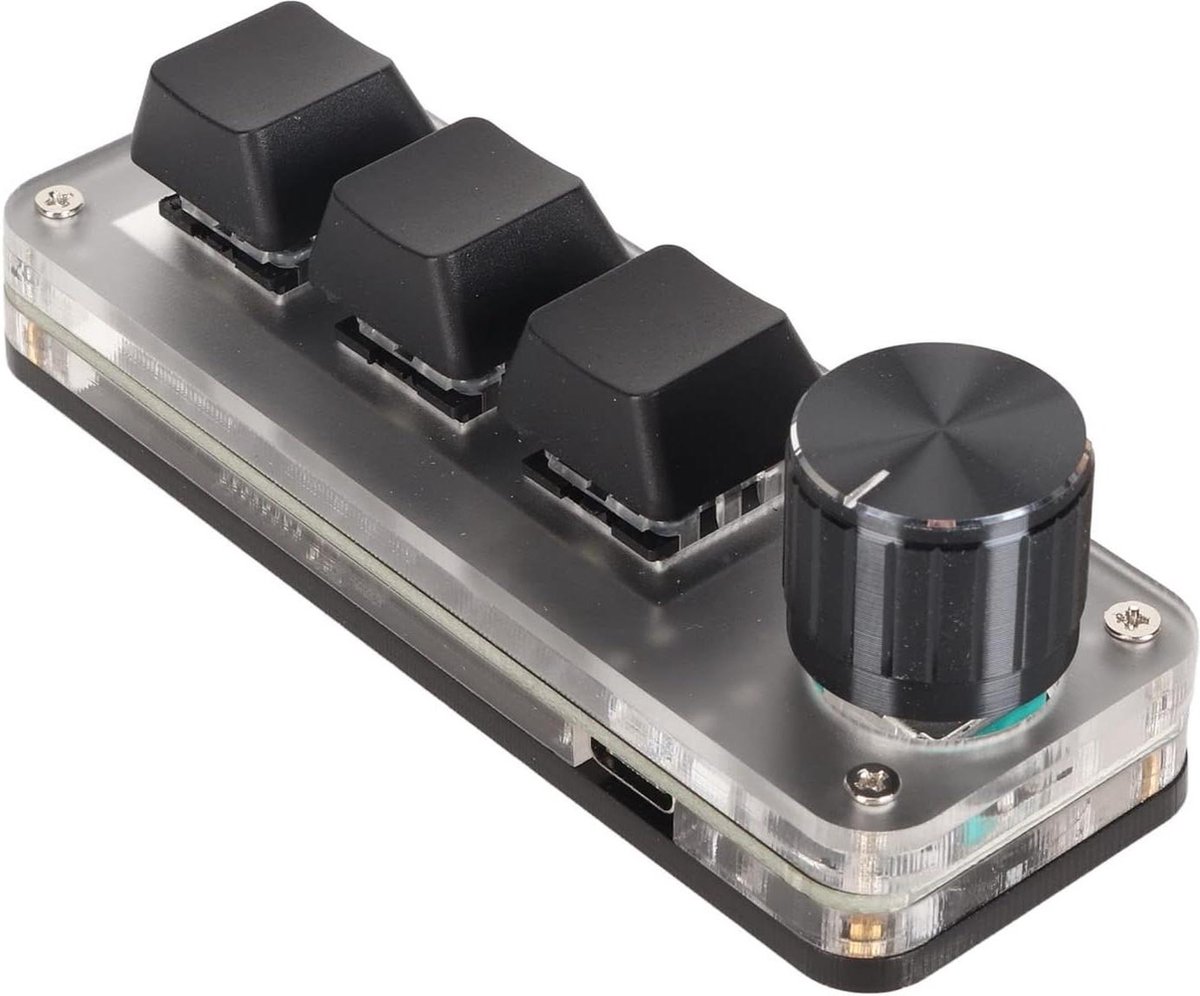 Mini 3 Key Programmeerbaar Mechanisch Toetsenbord - Gaming Keyboard - USB - Zwart .