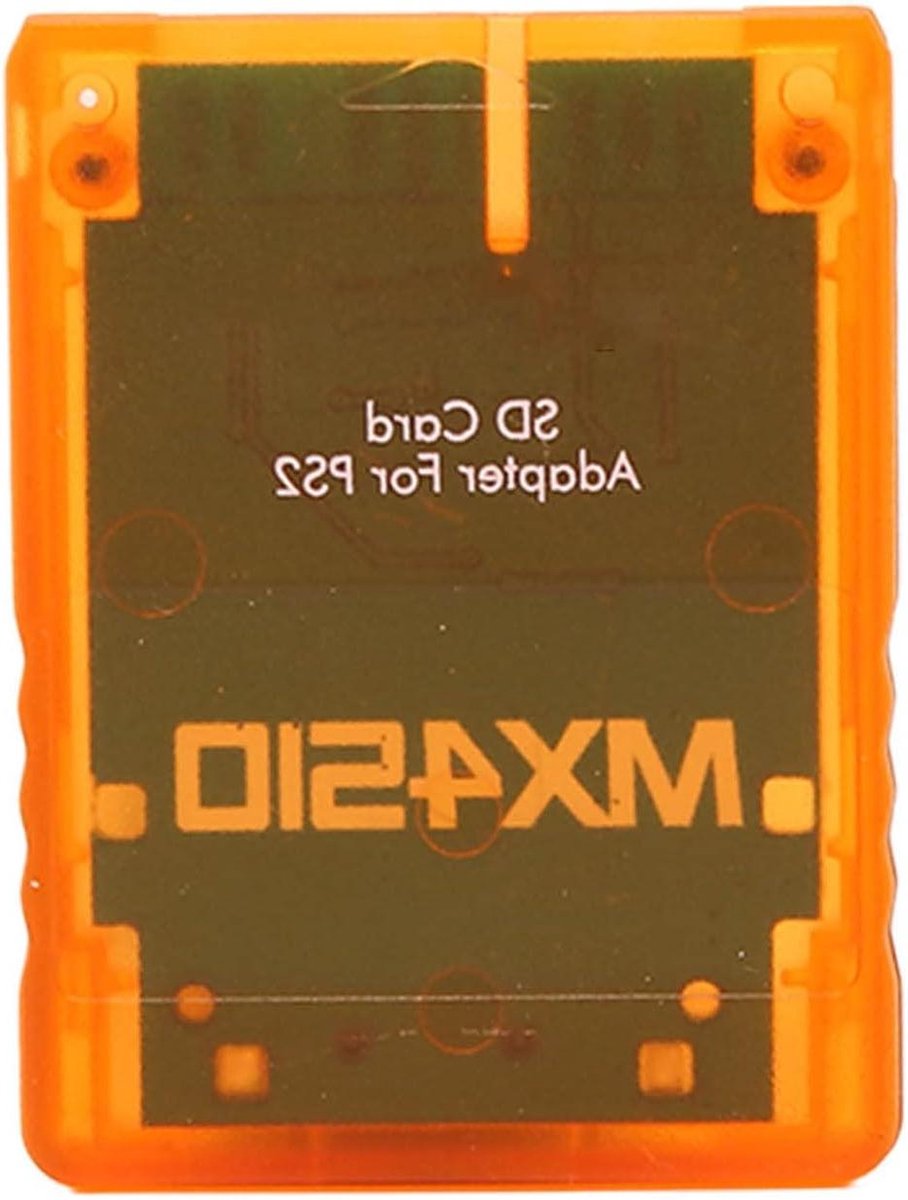 PS2 SIO2SD-kaartlezeradapter Handgemaakte Stabiele Vervanging TF-kaartadapter voor PS2 - Oranje .