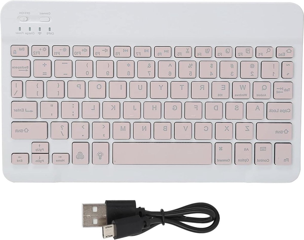 Geavanceerd Ultradun Draadloos Verlicht Toetsenbord - Bluetooth Oplaadbaar - Roze .