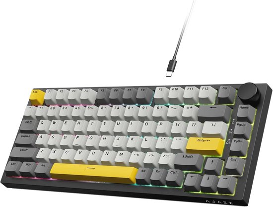 Mechanisch TKL Gamingtoetsenbord met RGB-verlichting en Hot-Swap Functie
