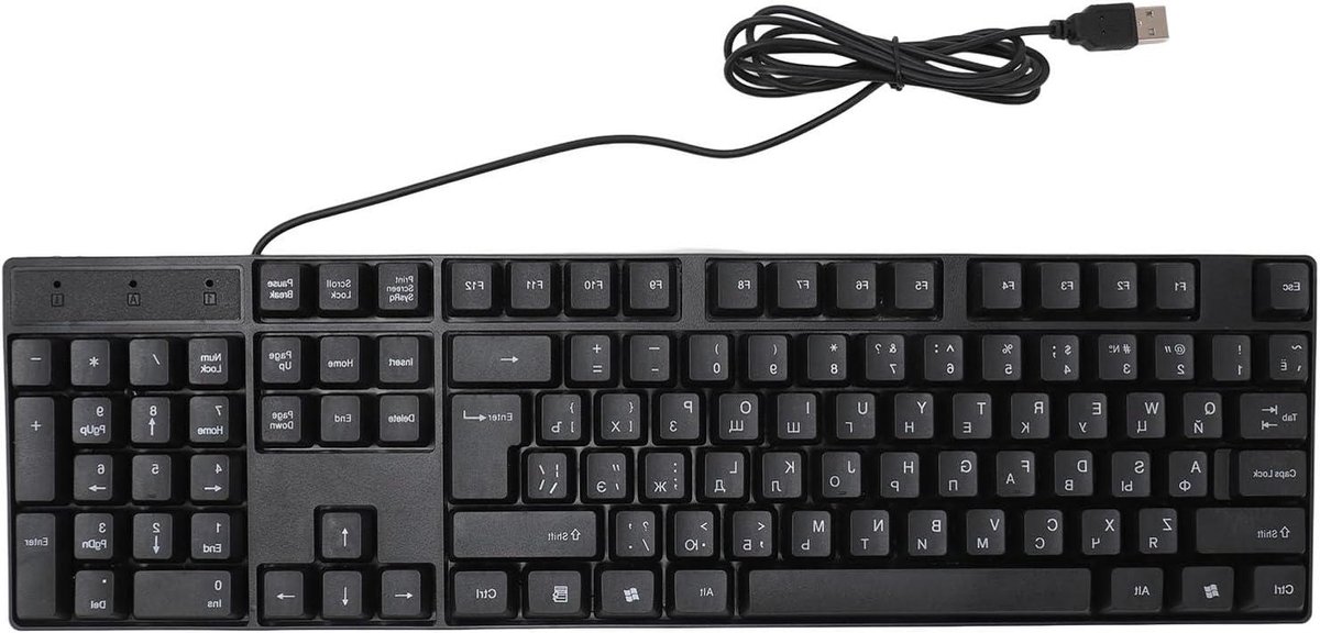 Ergonomisch Ontwerp Gaming-toetsenbord Engels Russisch 104 Toetsen USB-bedraad - Minderheidstalen .