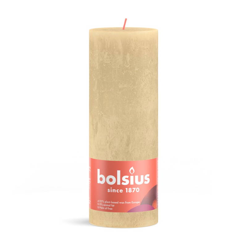 Bolsius Rustiek stompkaars shine 190 x 68 mm Oat kaars - - Beige