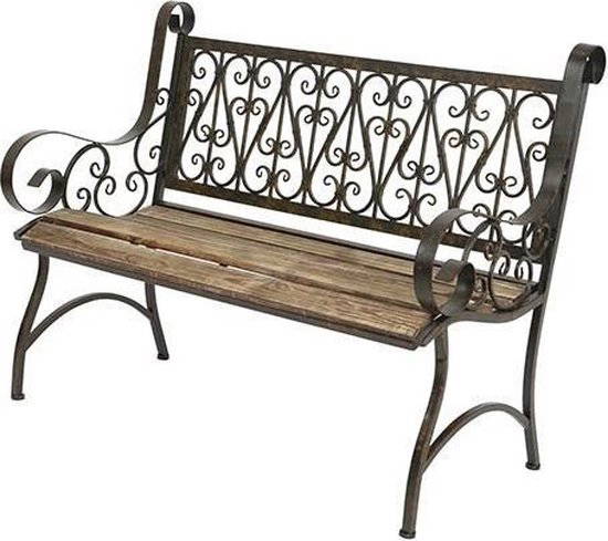 Decoris bank ijzer houten zitting -