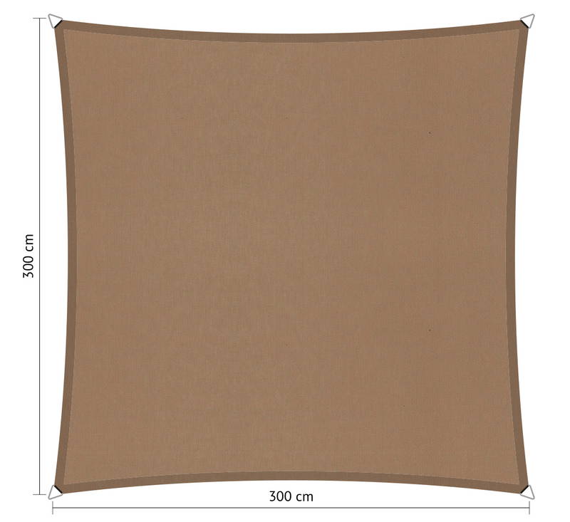 Shadow Comfort Vierkant schaduwdoek 3,00x3,00 m Brazilian sand - - Beige