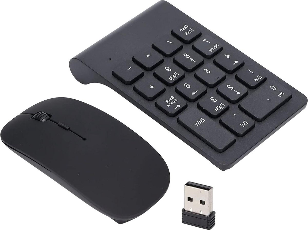 Numeriek Toetsenbord Draadloze Muis 2.4G USB Ontvanger - 18 Toetsen - PC Desktop Laptop .