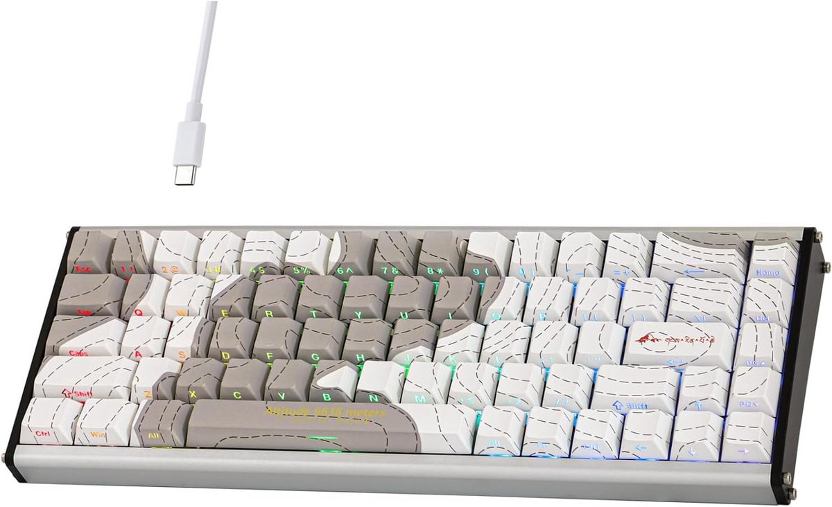 Compact 65% Gaming Toetsenbord met Magnetische Schakelaars - 8K Polling en Ultra Lage Latentie (Wit)