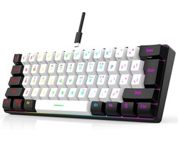 Compact 60% Mechanisch Gaming Toetsenbord met RGB Verlichting 61 Toetsen Bedraad