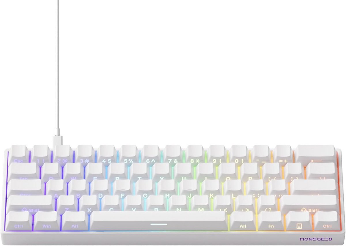 Compact 60% Gaming Toetsenbord met Rapid Trigger en Magnetische Schakelaars - Wit