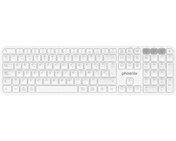 Draadloos Qwerty Toetsenbord Wit met Bluetooth en 2.4 GHz Connectiviteit