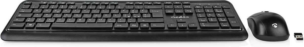 Nedis Toetsenbord en Muis – Draadloos – Membraam – Qwerty – Zwart
