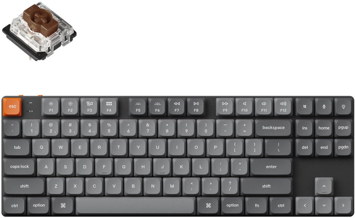 Keychron K1 Max toetsenbord brown switch USB + RF Wireless + Bluetooth zwart