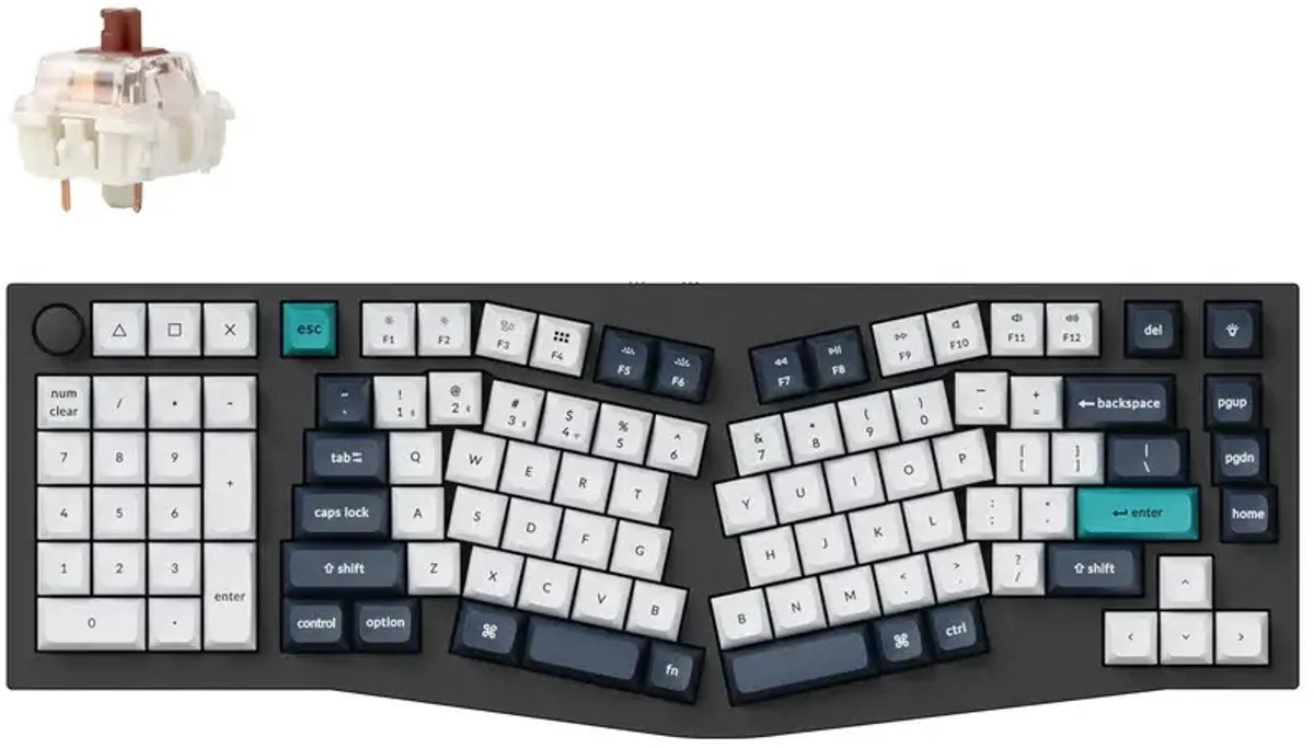 Keychron Q14 Max QMK/VIA toetsenbord Alice layout brown switch