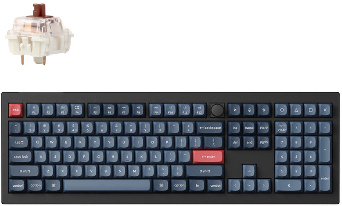 Keychron V6 Max QMK/VIA toetsenbord brown switch
