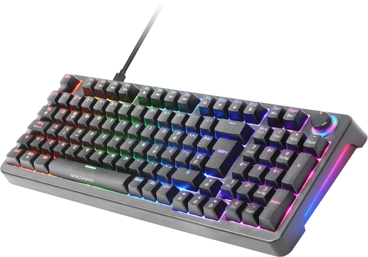 Gaming Keyboard Mars Gaming MKPROYES Zwart Qwerty Spaans