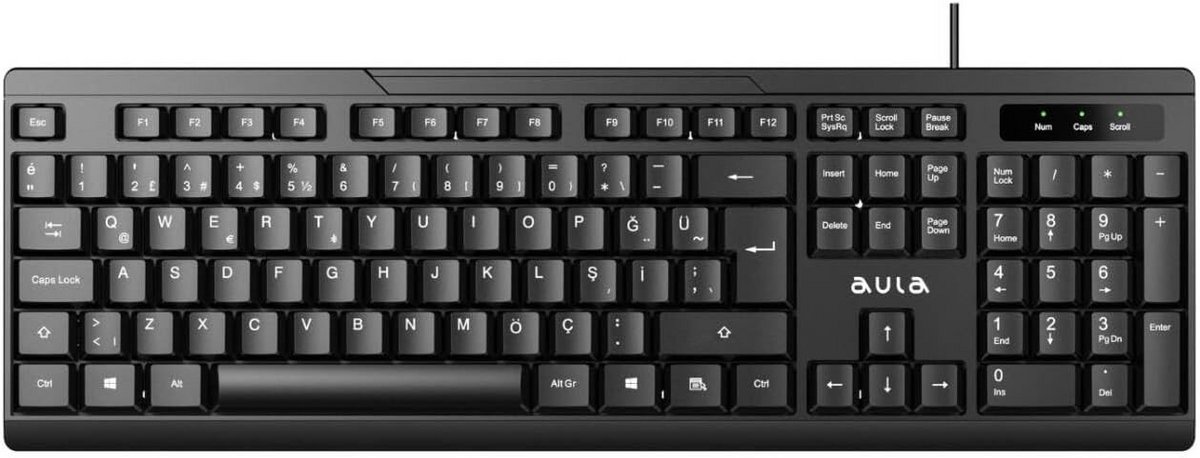 Bedraad QWERTY Toetsenbord Turks Layout Verkrijgbaar in Stijlvol Zwart