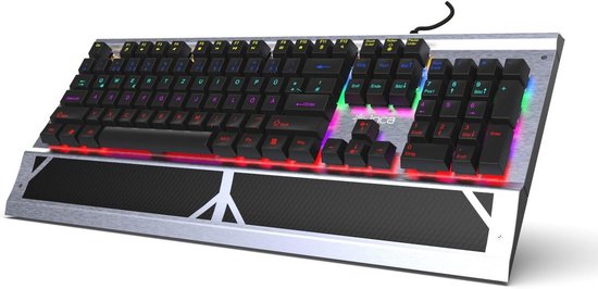 RGB Mechanisch Gaming Toetsenbord met Polssteun en Anti-Ghosting