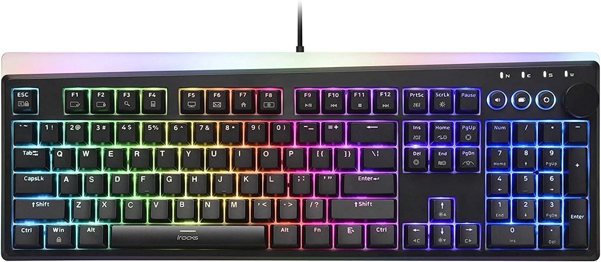 Mechanisch Gaming Toetsenbord met RGB, Mediaknoppen en PBT Toetsen