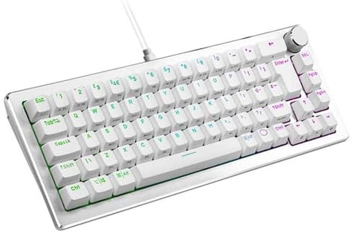 Compact 65% Mechanisch Gaming Toetsenbord Hot-Swappable - Zilver Wit