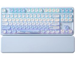 Draadloos mechanisch toetsenbord met QMK/VIA, RGB en schattige MOA keycaps