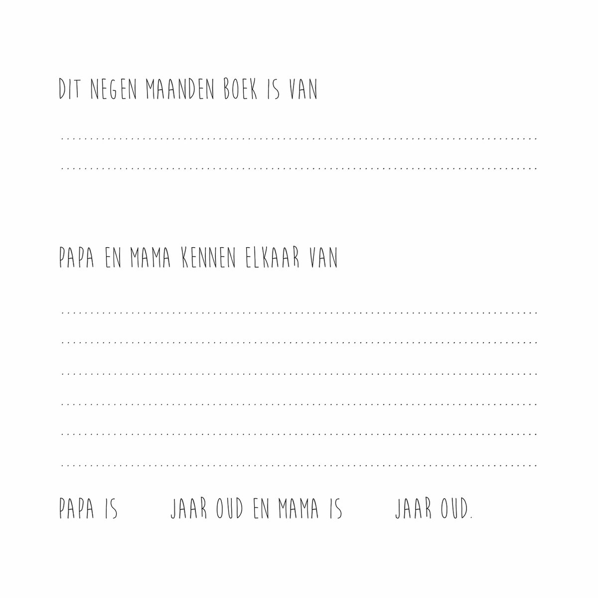 Mijn negen maanden boek - Zwart