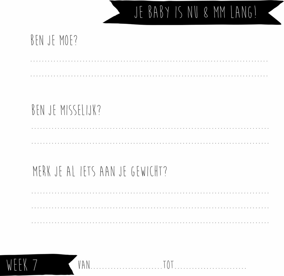 Mijn negen maanden boek - Zwart