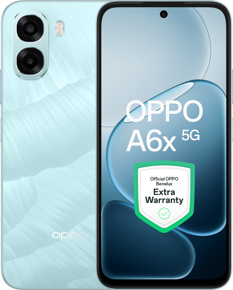 OPPO A6x 5G 4+128GB Ice Blue - Extra Garantie