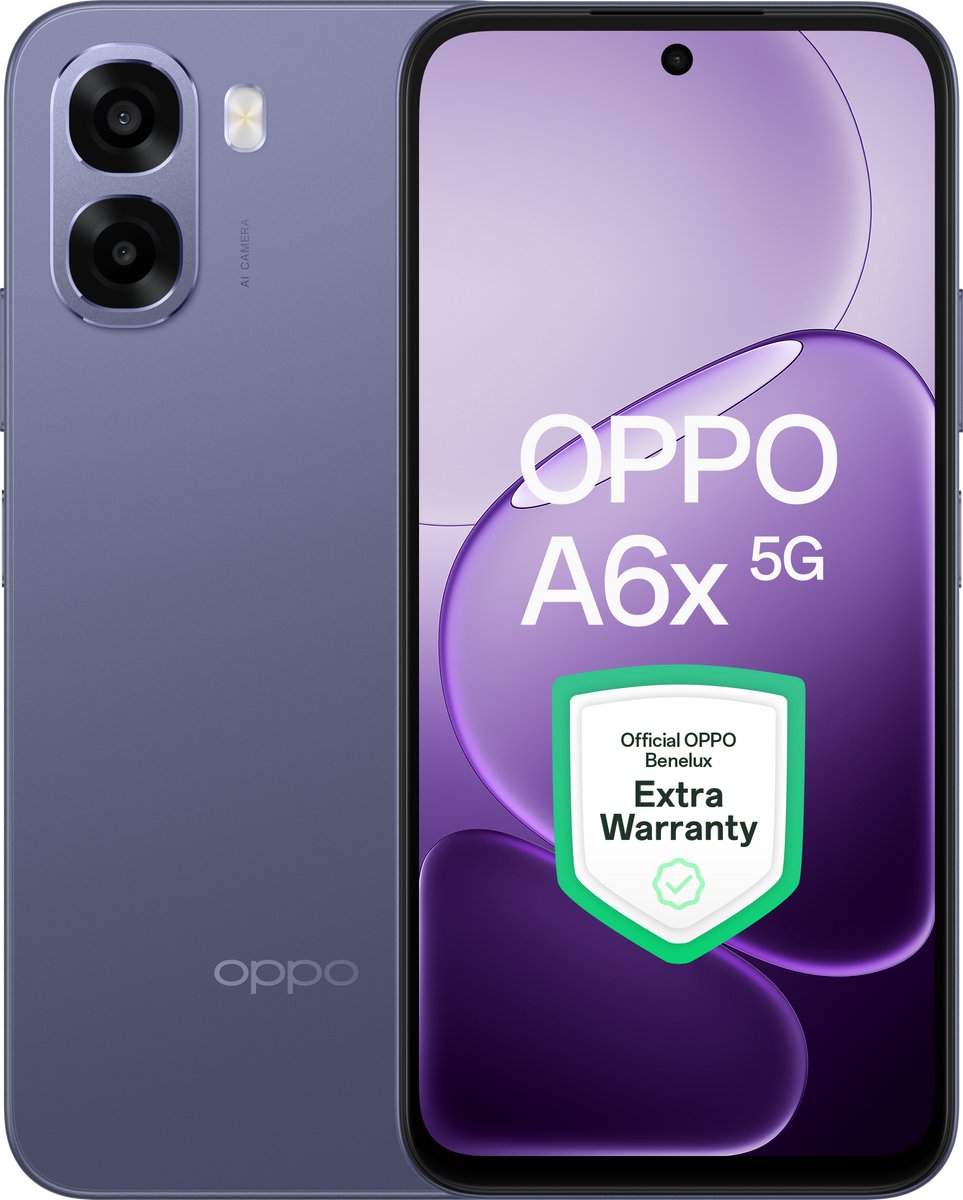 OPPO A6x 5G 4+128GB Black Purple - Extra Garantie
