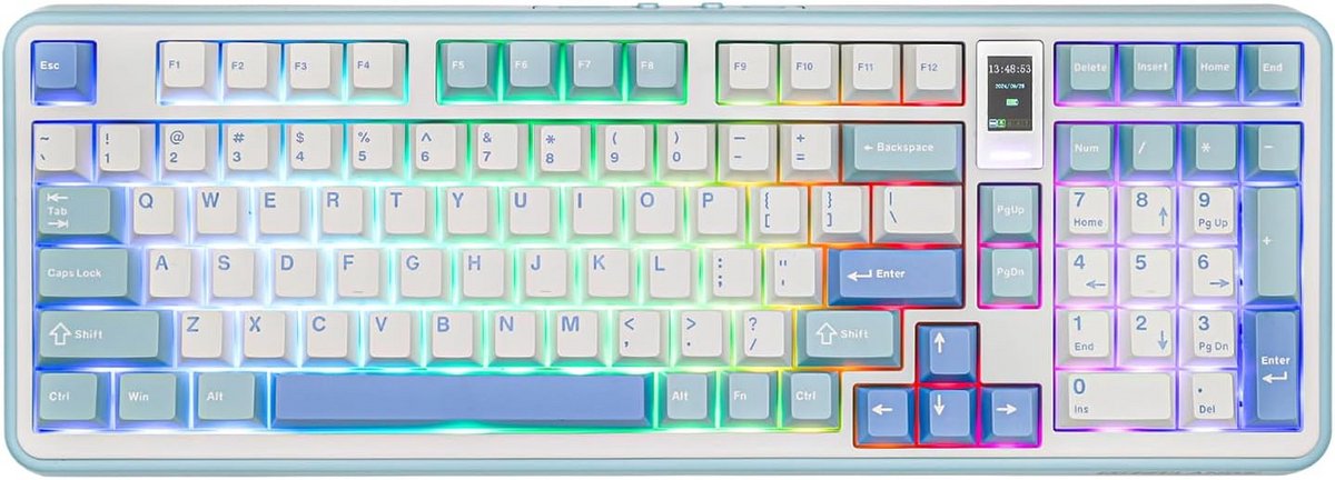 Draadloos Gaming Toetsenbord met 1.06 Inch Scherm en Hot Swappable Mechanische Toetsen